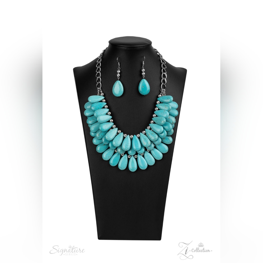 NIB Stunning Turquoise with Silver Neclace and Matching Earrings ‼️